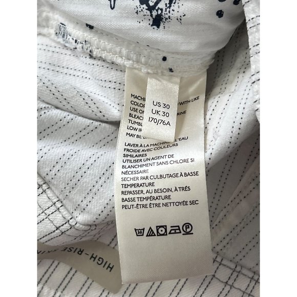 Pilcro and the Letterpress High Rise Skinny Pants Women 30 Stripe White Preppy - Picture 8 of 11